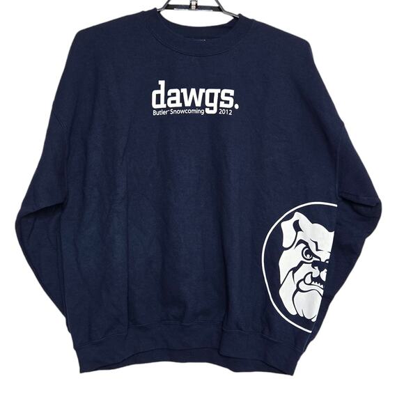 Butler Bulldogs Crewneck Sweatshirt Size 2XL Navy Logo Pullover - Picture 1 of 5